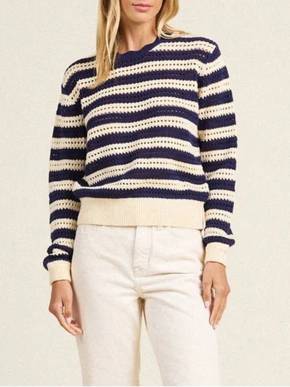 TROVATA ryann sweater in navy stripe Size Medium NWOT 358$ Women’s